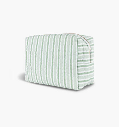 Quilted Cotton Cosmetic Bag Soft Padded Travel Makeup Organizer Pouch