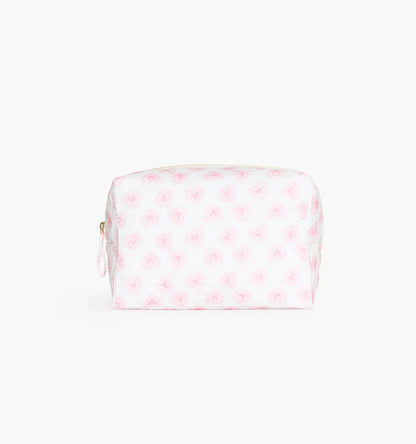 Quilted Cotton Cosmetic Bag Soft Padded Travel Makeup Organizer Pouch